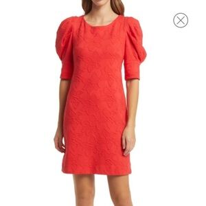 Lilly Pulitzer Knowles Dress in Ruby Red Knit Pucker Jacquard size Large NWT